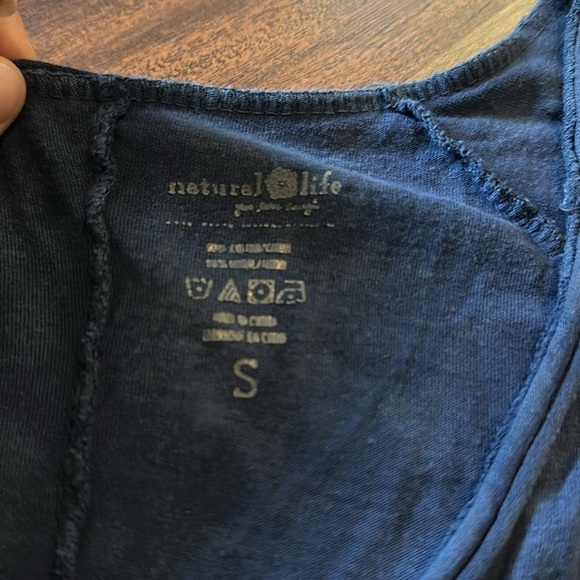 Natural Life Give Love Laugh Blue Dye T-shirt Dress size Small - Picture 5 of 7